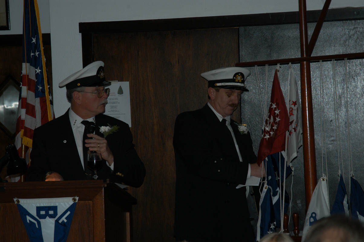 Raising the Past Commodore\'s Flag