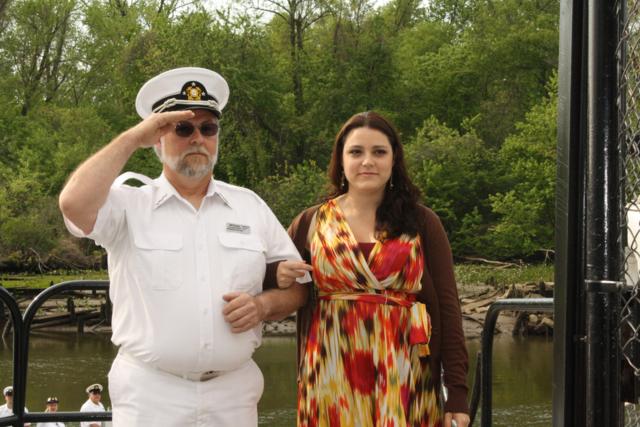 Past Commodore B Russo escorting his daughter Past Princess Nicole