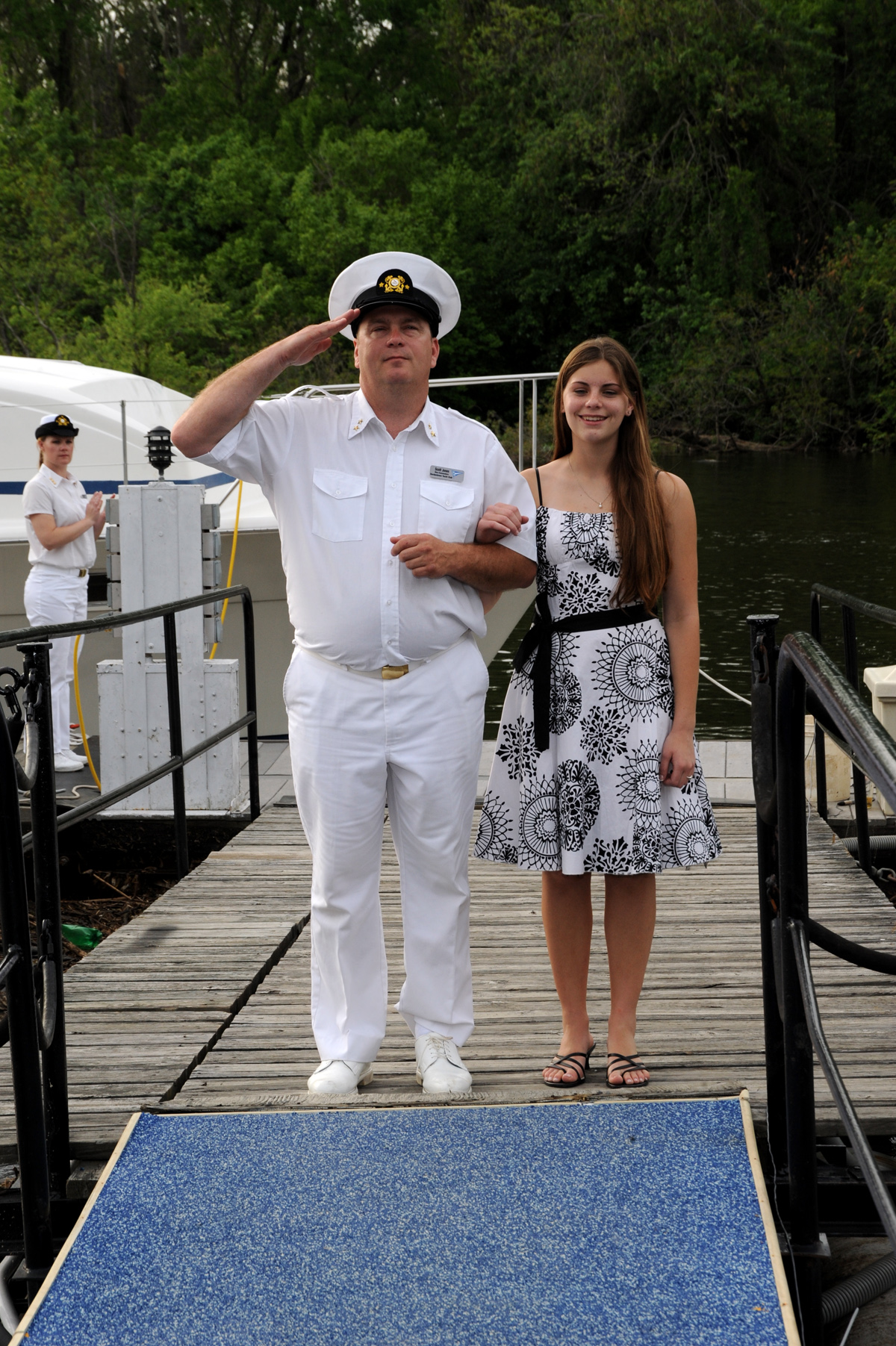Vice Commodore Jones escorting his daughter Rebecca