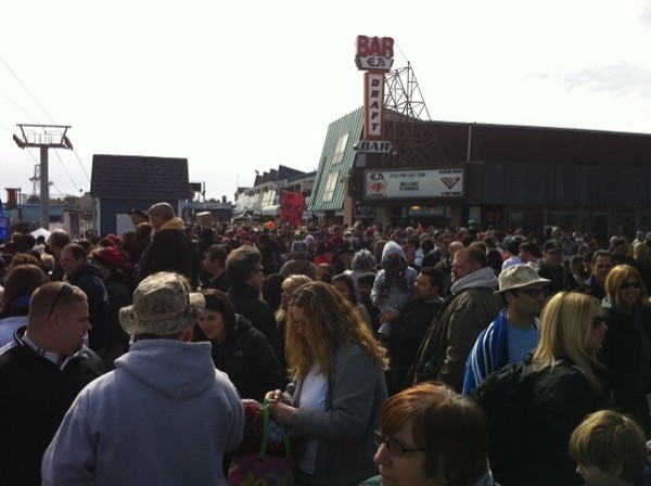crowd on the boardwalk