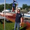 Commodore Melanie showing off the BYC Burgee